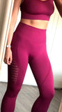 Leggings With Padded Push-up Strapped Sports Bra, 2 Pcs Yoga Set Women Fitness Wear