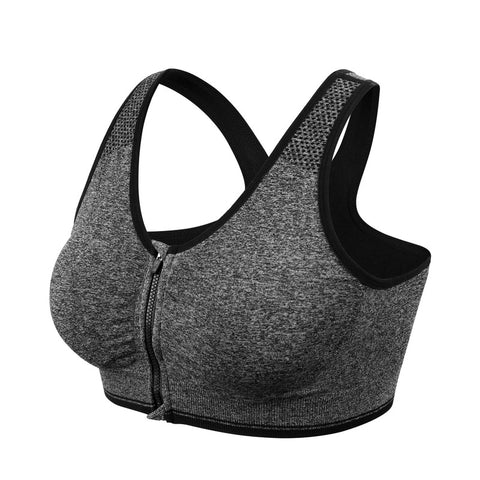 Women Zipper Push Up Sports Bras, Padded Wire-free Breathable Sports Tops Just For You
