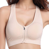 Women Zipper Push Up Sports Bras, Padded Wire-free Breathable Sports Tops Just For You