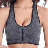 Women Zipper Push Up Sports Bras, Padded Wire-free Breathable Sports Tops Just For You
