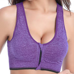 Women Zipper Push Up Sports Bras, Padded Wire-free Breathable Sports Tops Just For You
