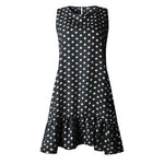 Ladies Summer Dress O Neck Mini Polka Dot Dress Beach Dresses