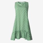 Ladies Summer Dress O Neck Mini Polka Dot Dress Beach Dresses