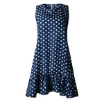 Ladies Summer Dress O Neck Mini Polka Dot Dress Beach Dresses