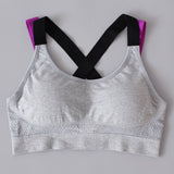 Sexy Women Sports Bra With Cross Straps (Fitness Push Up Bra) Best For Yoga Running Gym