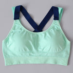 Sexy Women Sports Bra With Cross Straps (Fitness Push Up Bra) Best For Yoga Running Gym