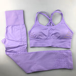 Leggings With Padded Push-up Strapped Sports Bra, 2 Pcs Yoga Set Women Fitness Wear