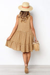 Ladies Summer Dress O Neck Mini Polka Dot Dress Beach Dresses